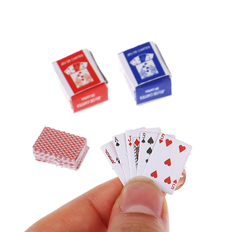 

Милые 1:12 миниатюрные Игры покер мини кукольный домик игральные карты украшение для дома аксессуары для кукол