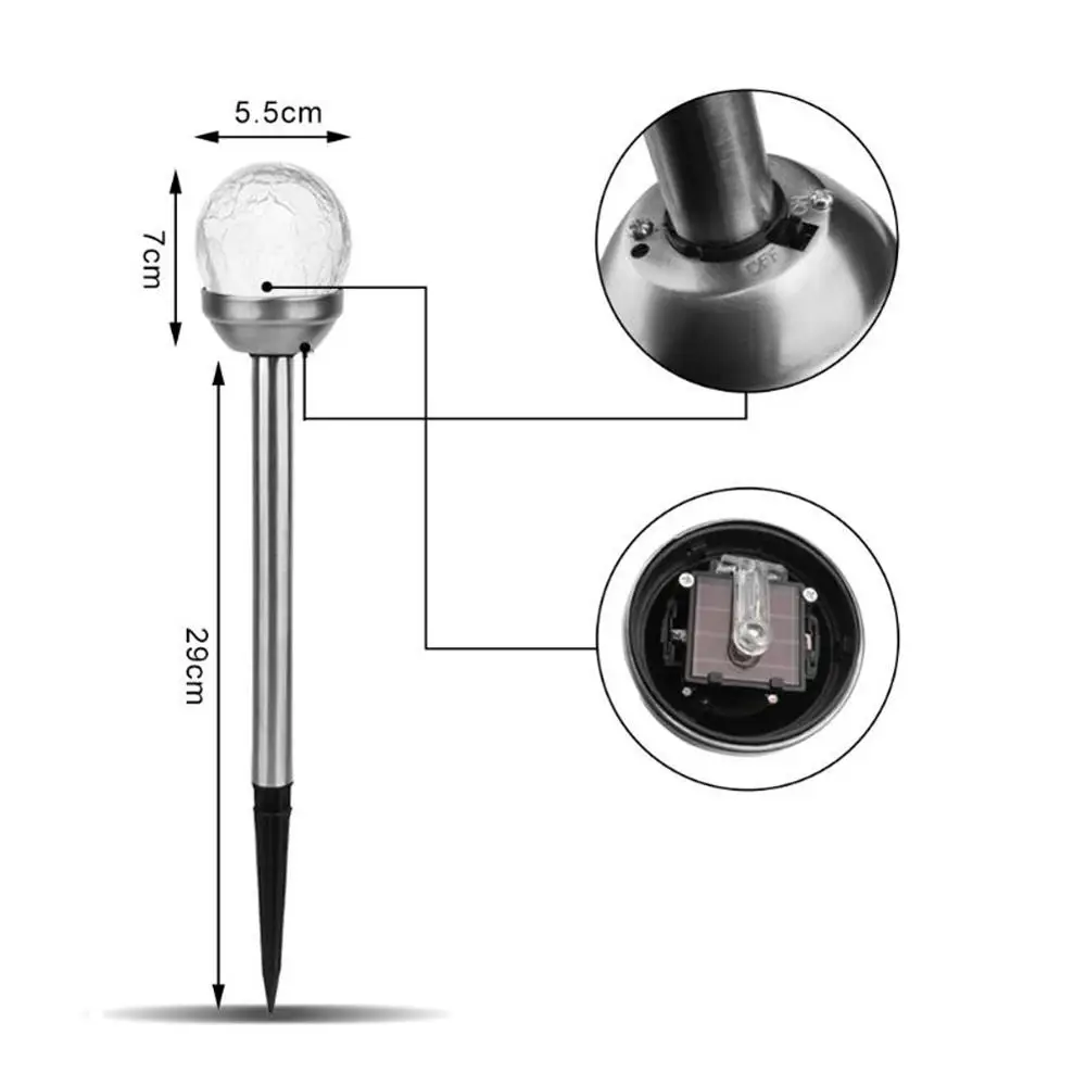 Стеклянный шар солнечные садовые светильники стеклянный с трещинами уличная