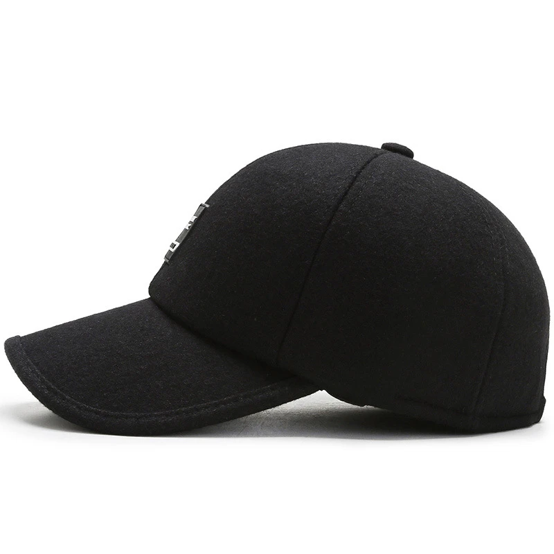 [NORTHWOOD] Черный Бренд мужская Зимняя Бейсболка Костяные Ушные Шапки Теплая