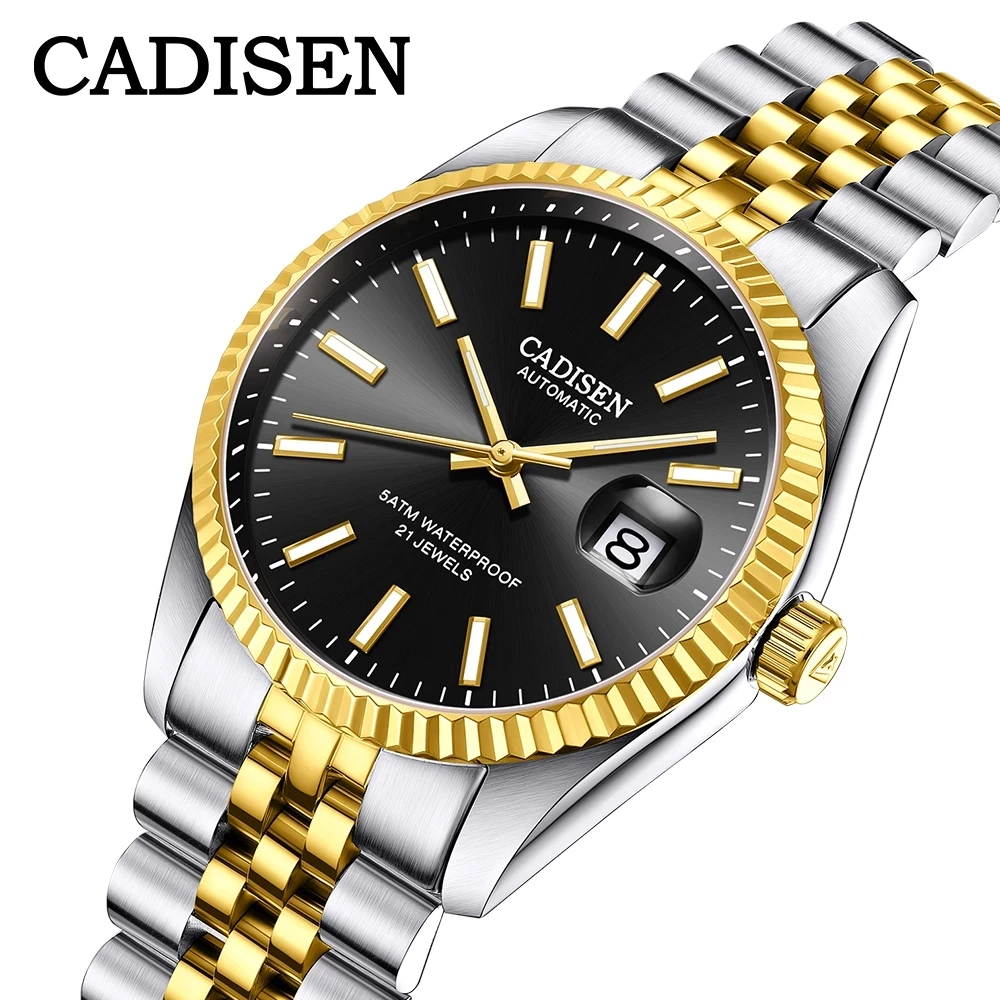 

CADISEN Seagull 2813 Movement Men`s Watch Automatic Mechanical Watches 50M Diving Auto date Wrist Watch Men relogio masculino