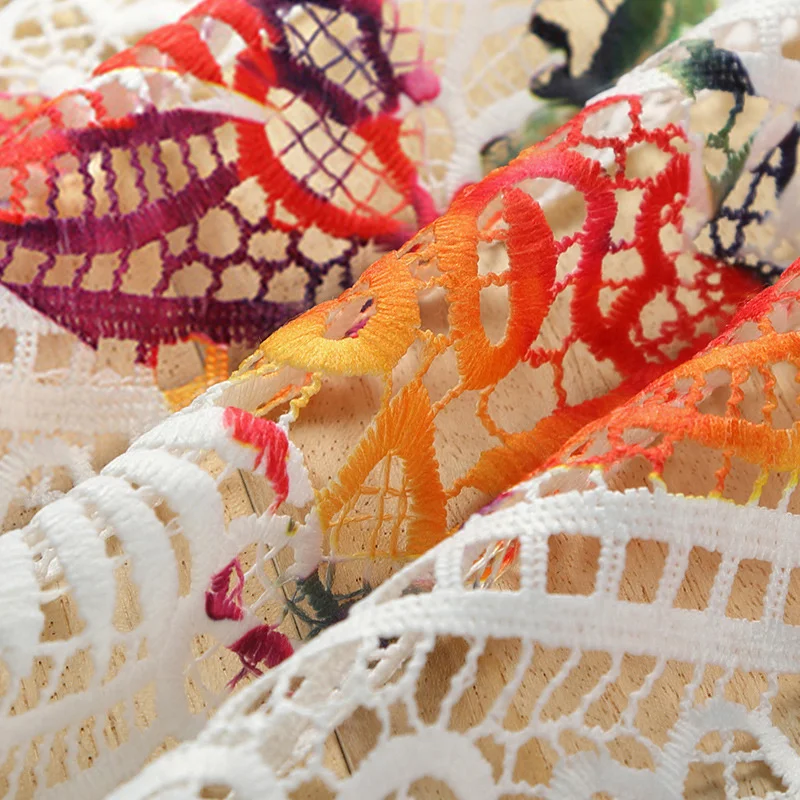 Высококачественная модная кружевная ажурная ткань с принтом для