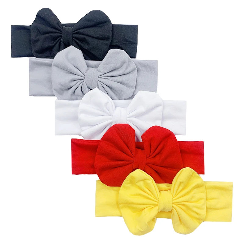 Children's Finger Toothbrush 3/5pcs/Lot New Cotton Elastic Newborn Baby Girls Solid Color Headband Bowknot Hair Band Children Infant Headband Accessories Silicone Anti-lost Chain Strap Adjustable 