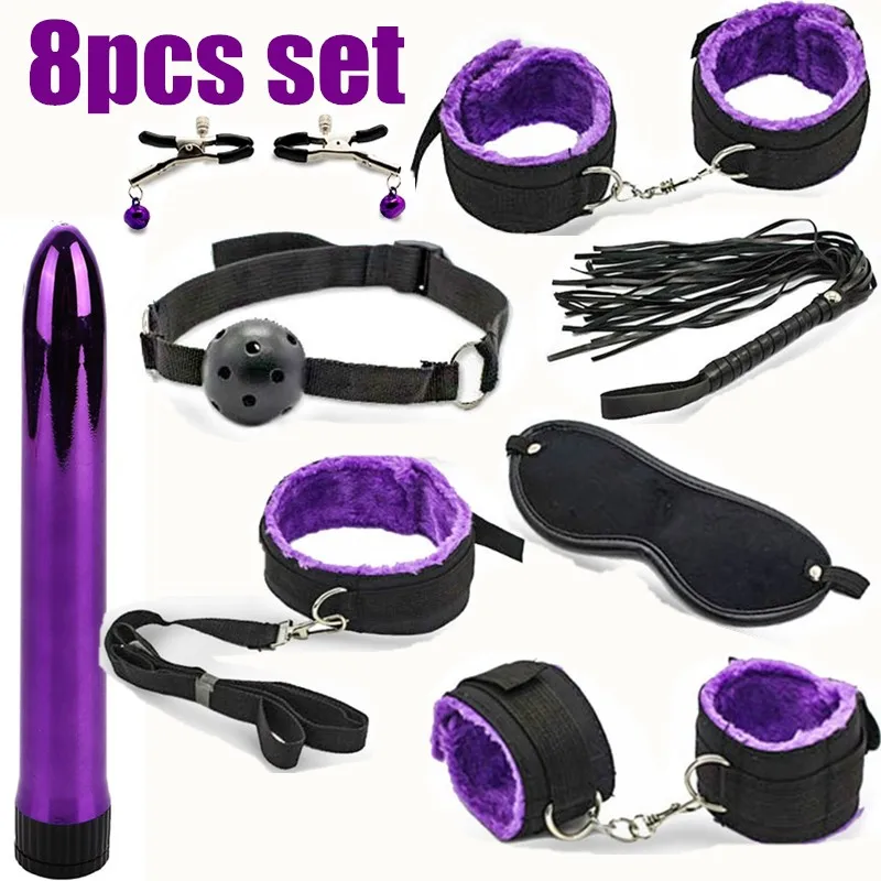 13 шт. набор из искусственной кожи наручники для ног кнут ошейник сексуальный БДСМ
