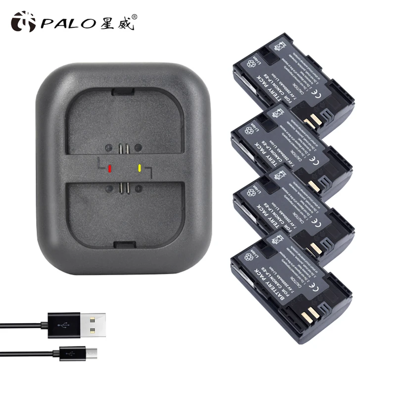 4 шт. Аккумулятор для камеры Canon EOS 5DS R 5D Mark II 6D 7D 80D 2000 мАч | Электроника