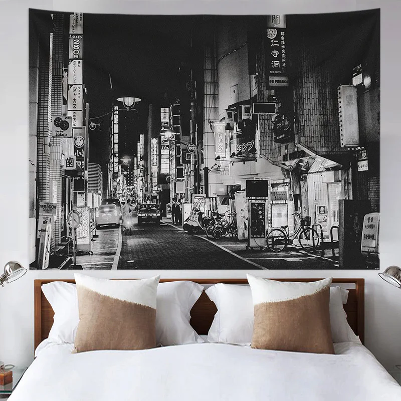 

Kawaii Room Decor Tapestry Background Cloth Student Dormitory Decoration Wall Cloth Street View Home Decoration
