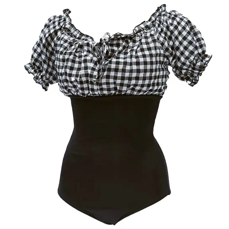 

Sexy Bandage One Piece Bodysuit New Monokini Bathing Suit Beachwear Swimwear Women Korean Sexy Off Shoulder High Waist Swimsuit