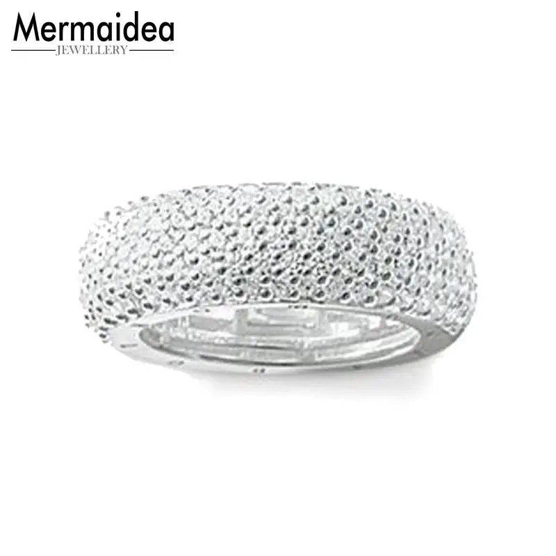 Посеребренные кольца с пятью рядами белый CZ проложить модный набор воска Кольцо