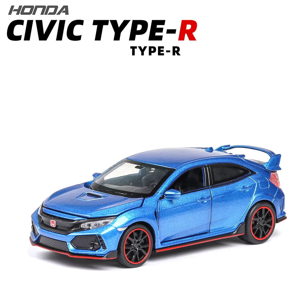 1:32 Civic TYPE-R Diecasts машинки, игрушечный автомобиль, модель автомобиля со звуком, светильник, коллекция, игрушки для мальчиков, подарки для детей