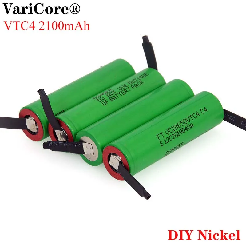 Никелевый лист VariCore перезаряжаемый аккумулятор 3 6 В 18650 VC18650VTC4 2100 мАч VTC4 20A 30A для