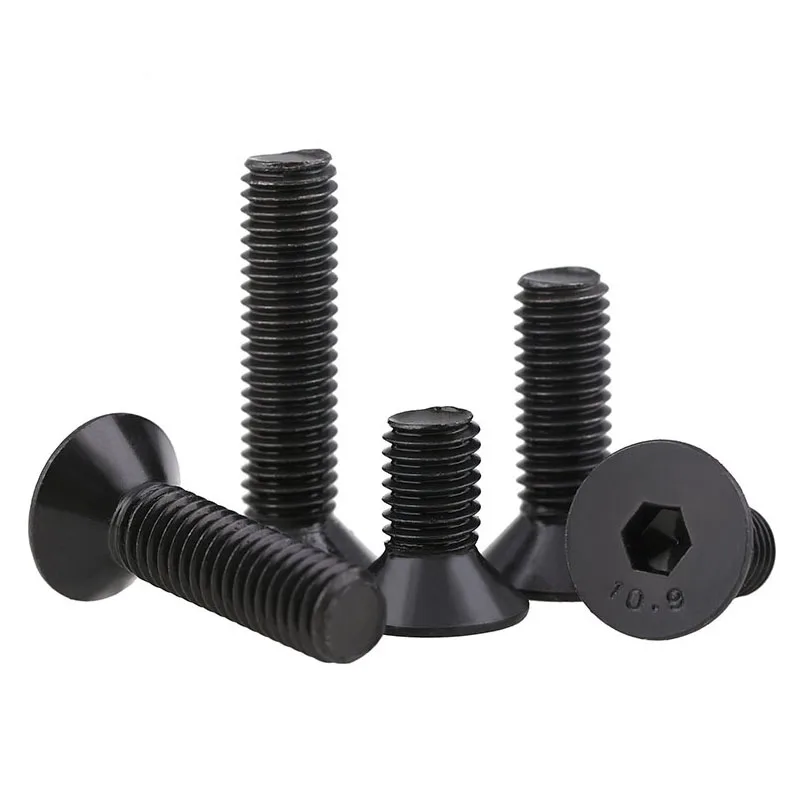 Черная Шестигранная головная Крышка Болт 10 9 из углеродистой стали с плоской