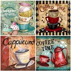 5D алмазная живопись кофейная зернистая полная квадратная круглая Алмазная вышивка кружка для кафе мозаика текст кухонный Декор для дома