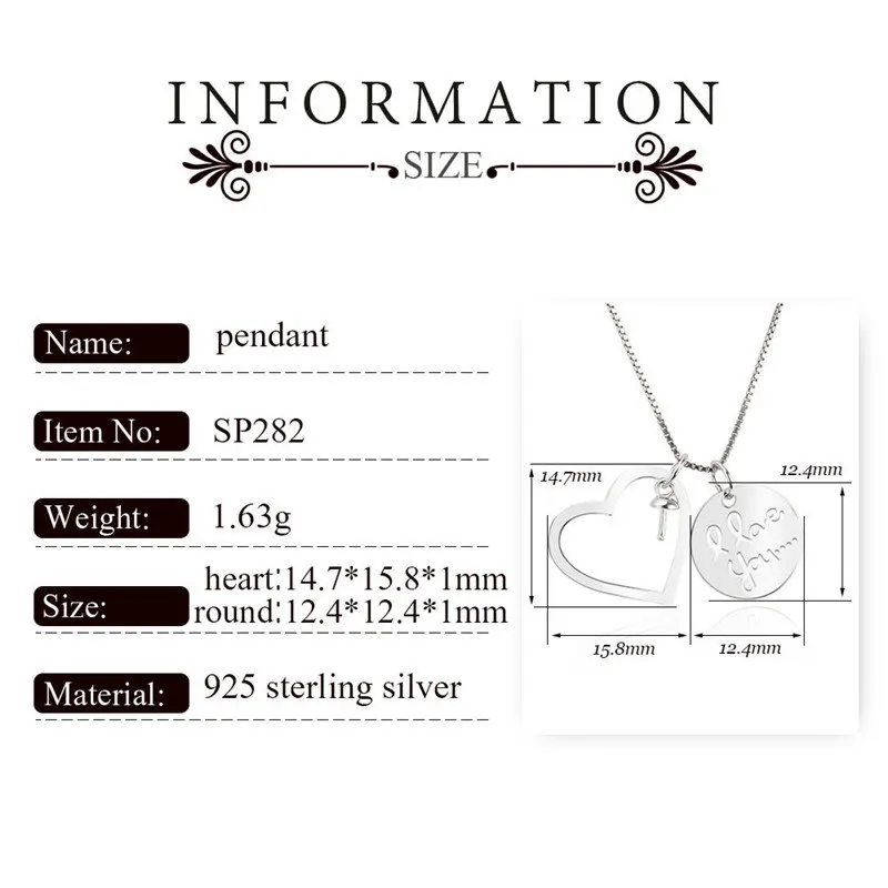 CLUCI серебро 925 пробы два предмета кулон с сердечком ожерелье Стерлинговое Серебро