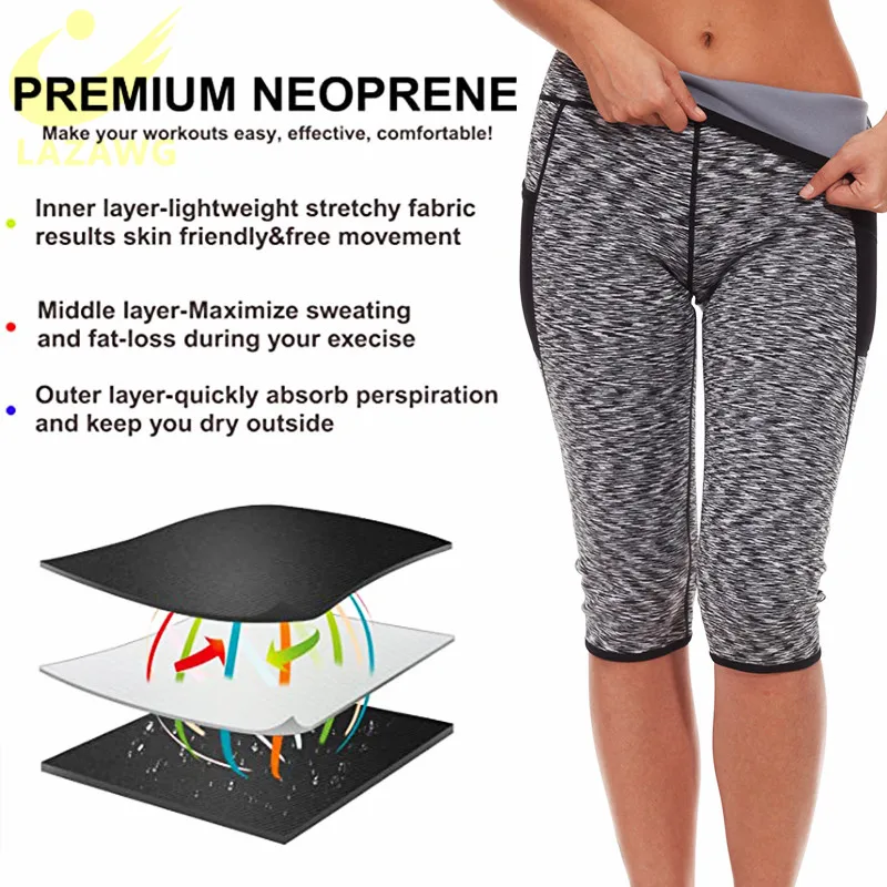 Женские неопреновые брюки LAZAWG спортивные короткие Suana горячие утягивающие