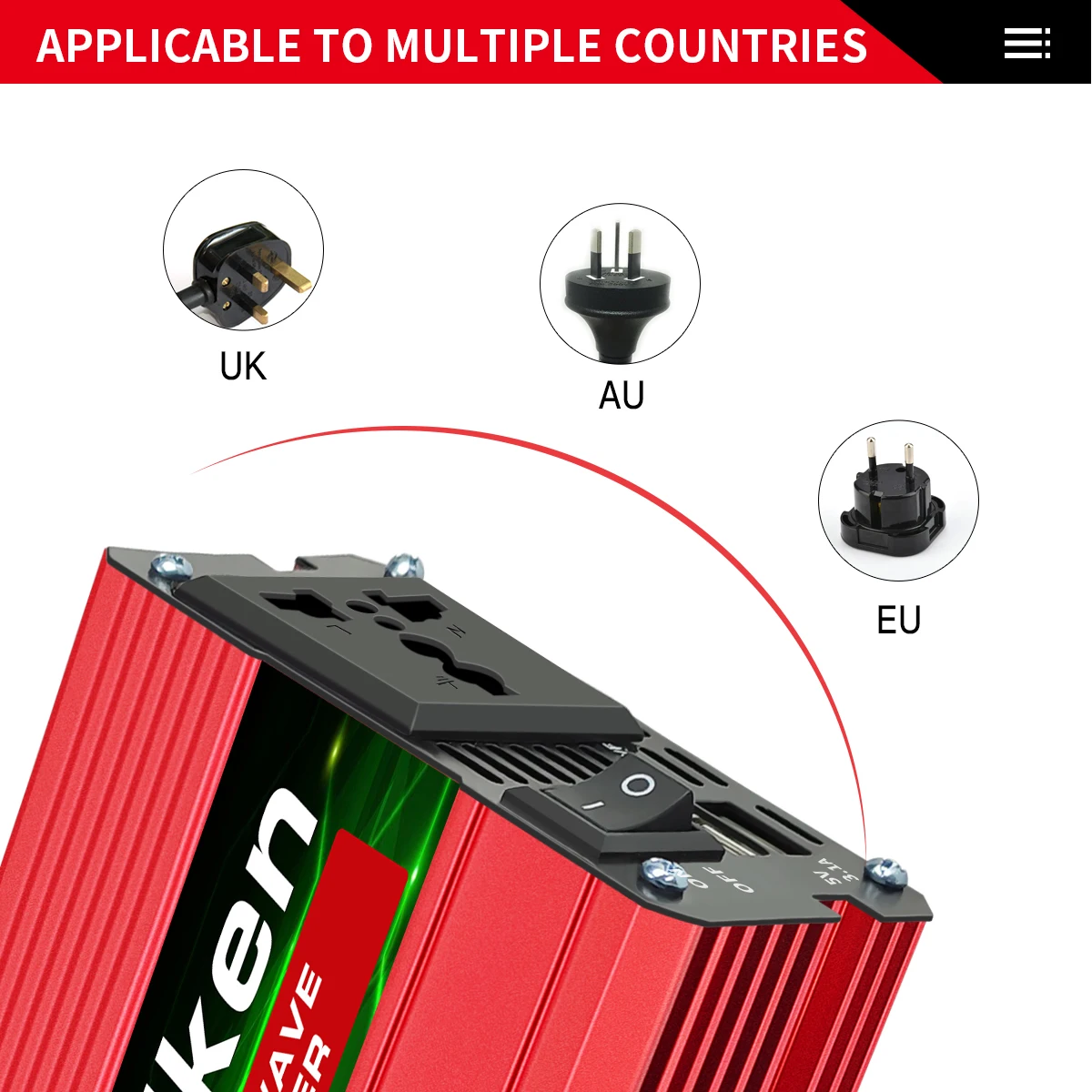 $166.00 Inverter 12v 220v 600w 2000w 2000w 2600w with voltage display for household trams