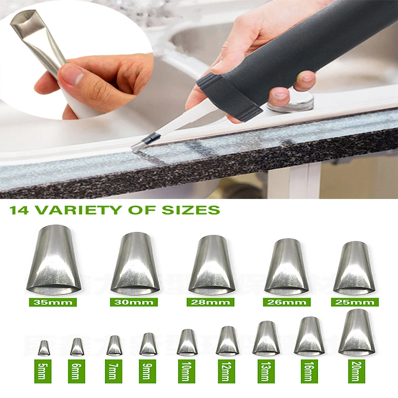 

14PCS Perfect Caulking Finisher Caulk Silicone Nozzle Applicator Sealant Finishing Kits Waterproof Glass Wall Repair Tools