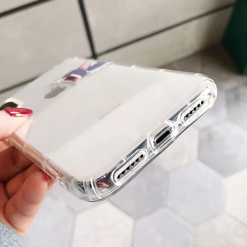 A pple 11S XR XS Max 6 6S Plus мягкий TPU прозрачный силиконовый чехол с котом и мышкой i Phone 7S 8S