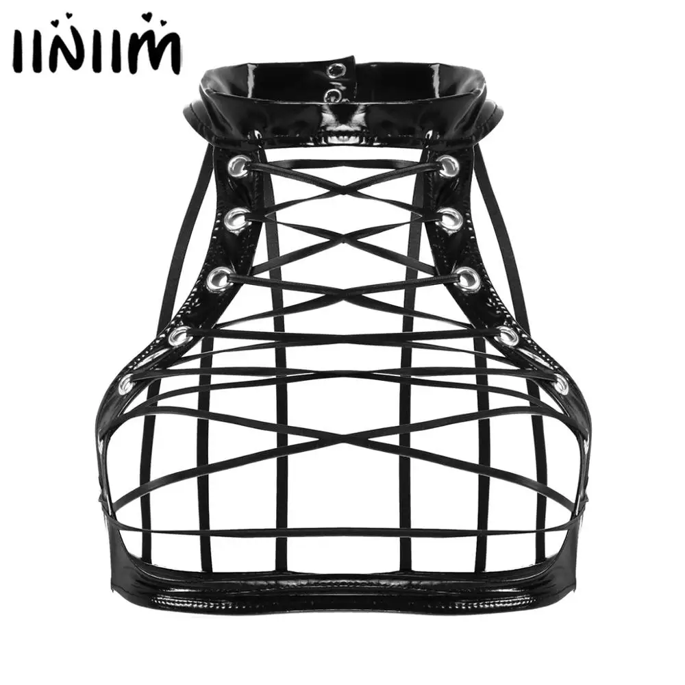 Женский клубный укороченный топ с эффектом влажности для вечевечерние кожаное