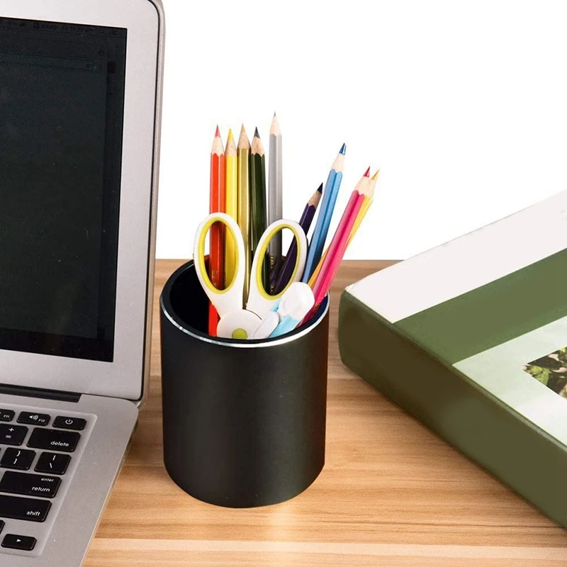

Pencil Holder and Pen Holder for Desk, Makeup Brush Holder, Large Capaciy Round Metal Pencil Holder Cup