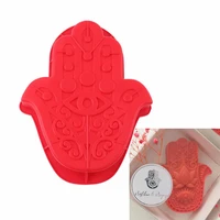 3d big hand of fatima eye of god silicone mold bakeware diy chocolate bakery baking tray non stick dessert bread pastry mould