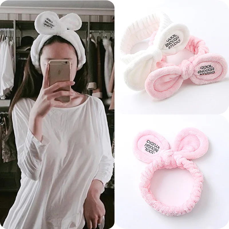 

New Fashion Women Cute big Ears Comfortable Wash Face bathe Hair Holder Elastic Headband Girls Hairbands Hair accessories