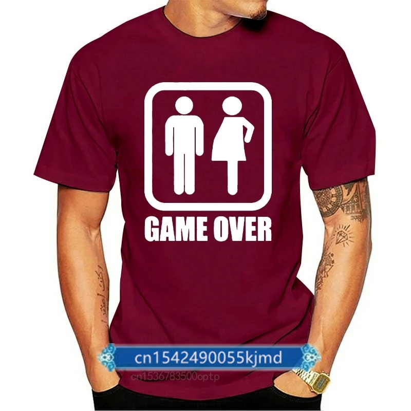 

Funny New Dad New Mom Tee Shirt Hipster Couple Gaming T-shirt Harajuku Printed Game Over Pregnancy Tshirt