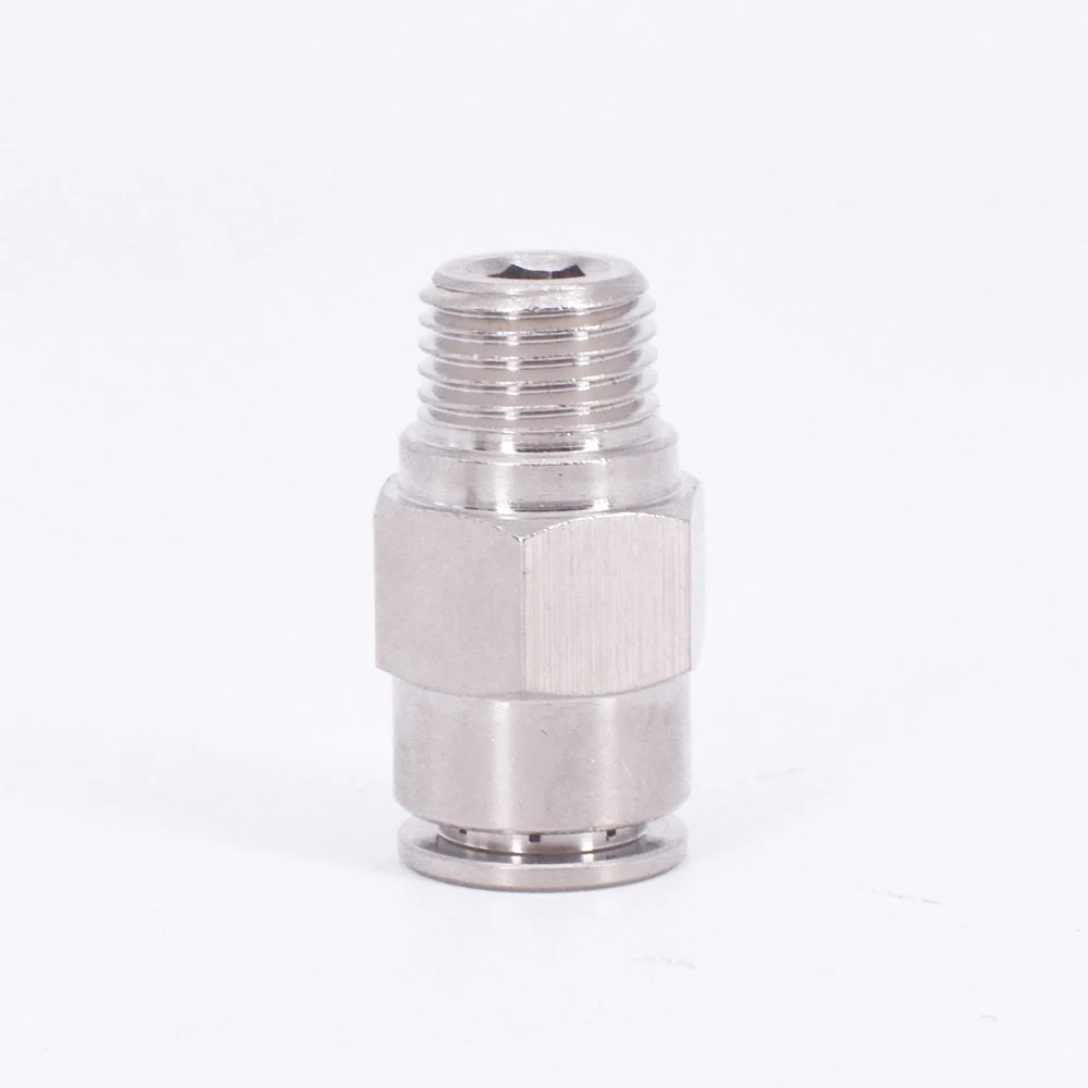 M5 1/8 &quot1/4" 3/8 &quot1/2" BSPT мужской пневматический никелированный латунный пуш ап