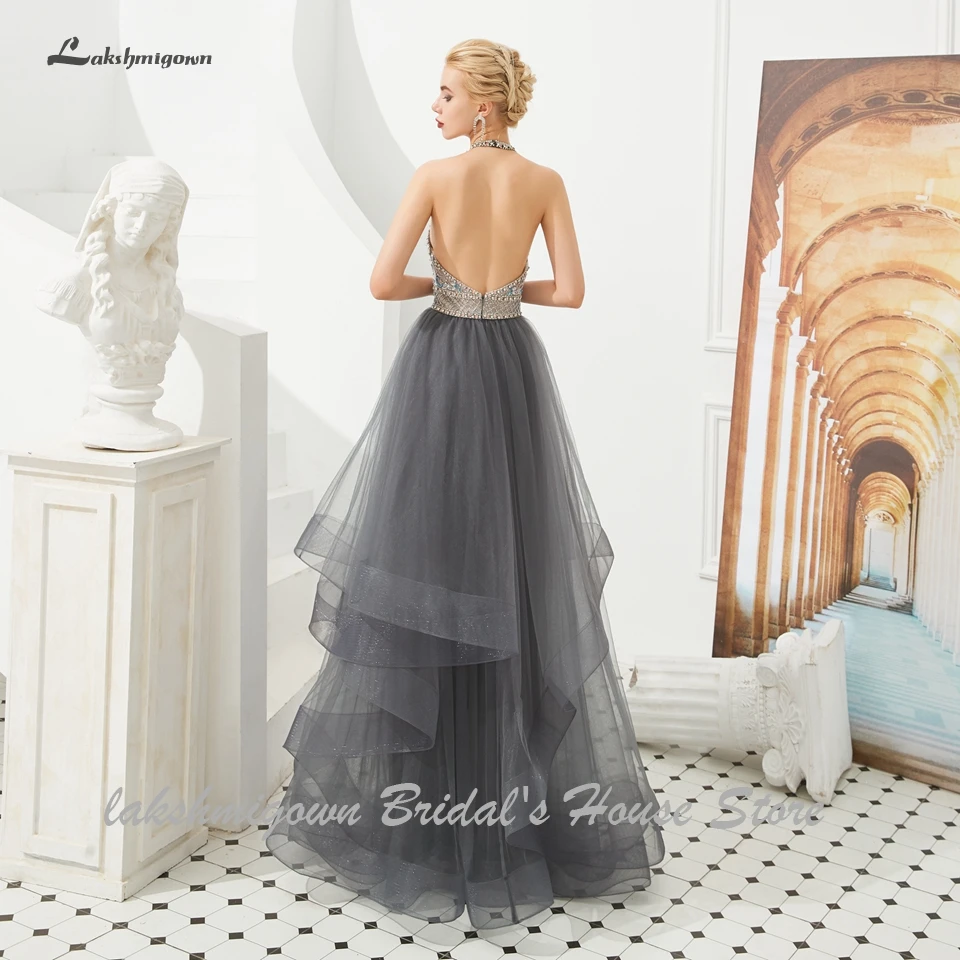 Lakshmigown Холтер Кристалл Длинные Выпускные платья 2019 Vestidos de gala спинки сексуальные