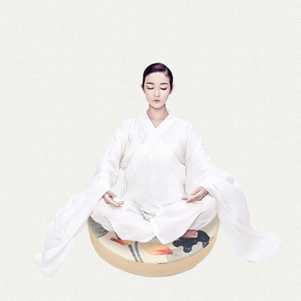 И отделкой в виде лотосов Сидящая Подушка Круглый из пены с эффектом стирки