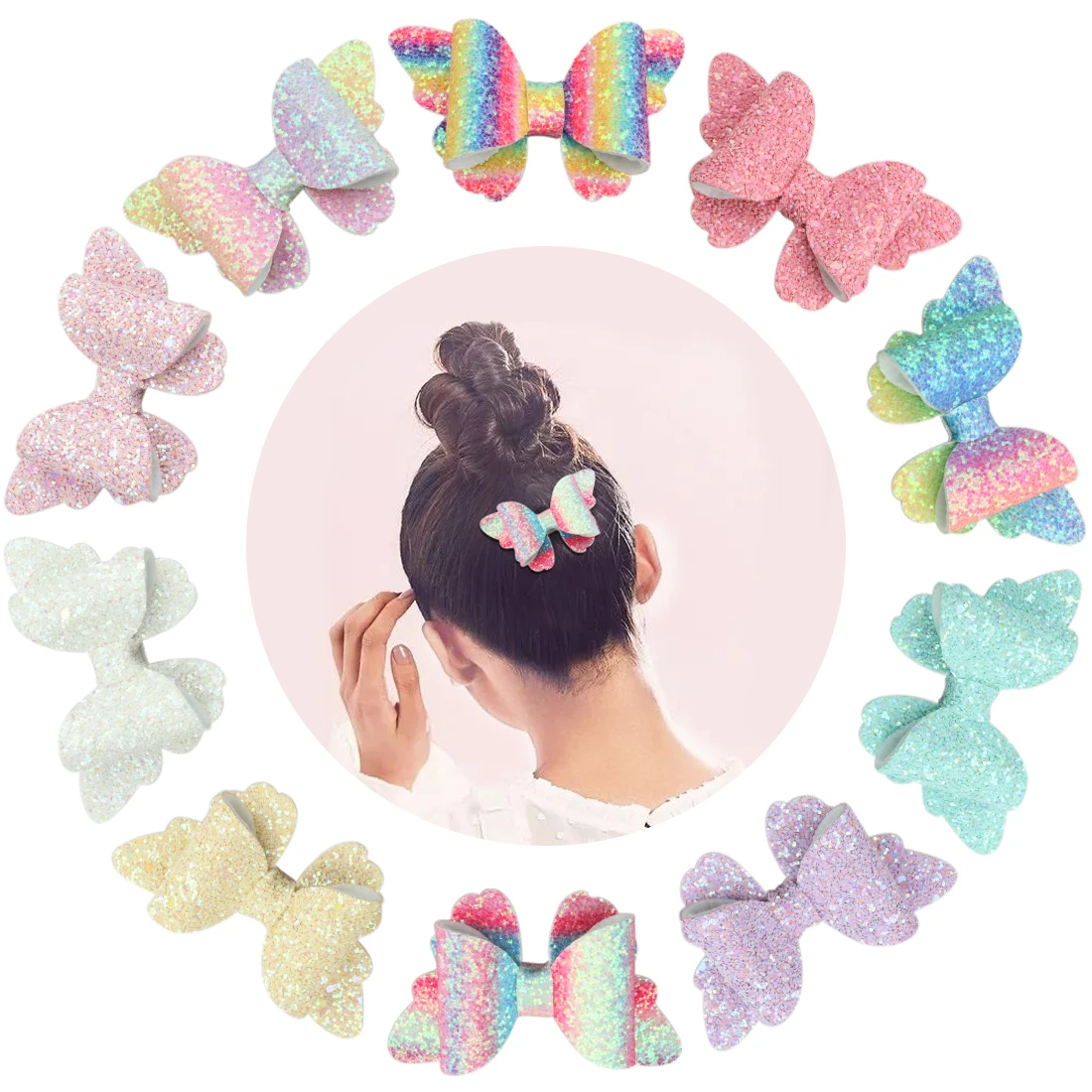 10 шт./набор детские заколки для волос с бантом