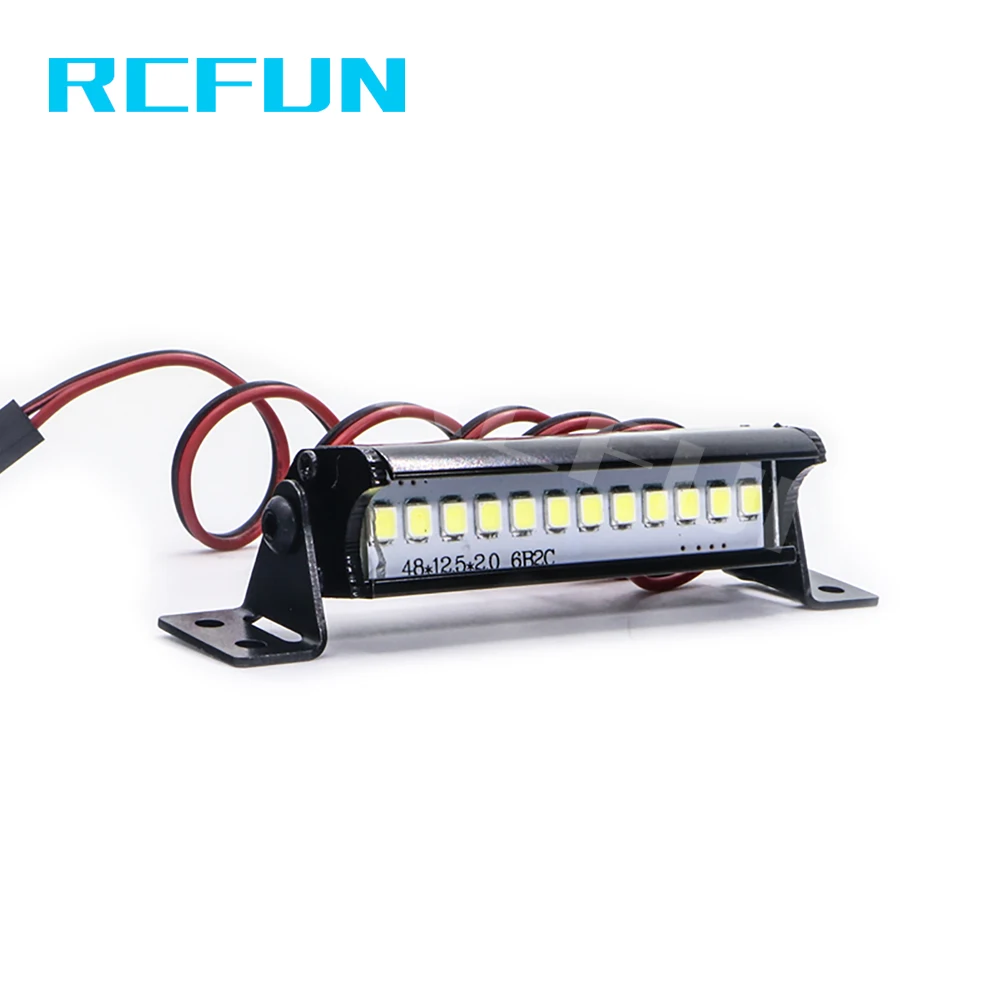 RC RCFUN 55 мм супер яркие 12 светодиодов фары бар для 1/10 Гусеничный автомобиль осевой