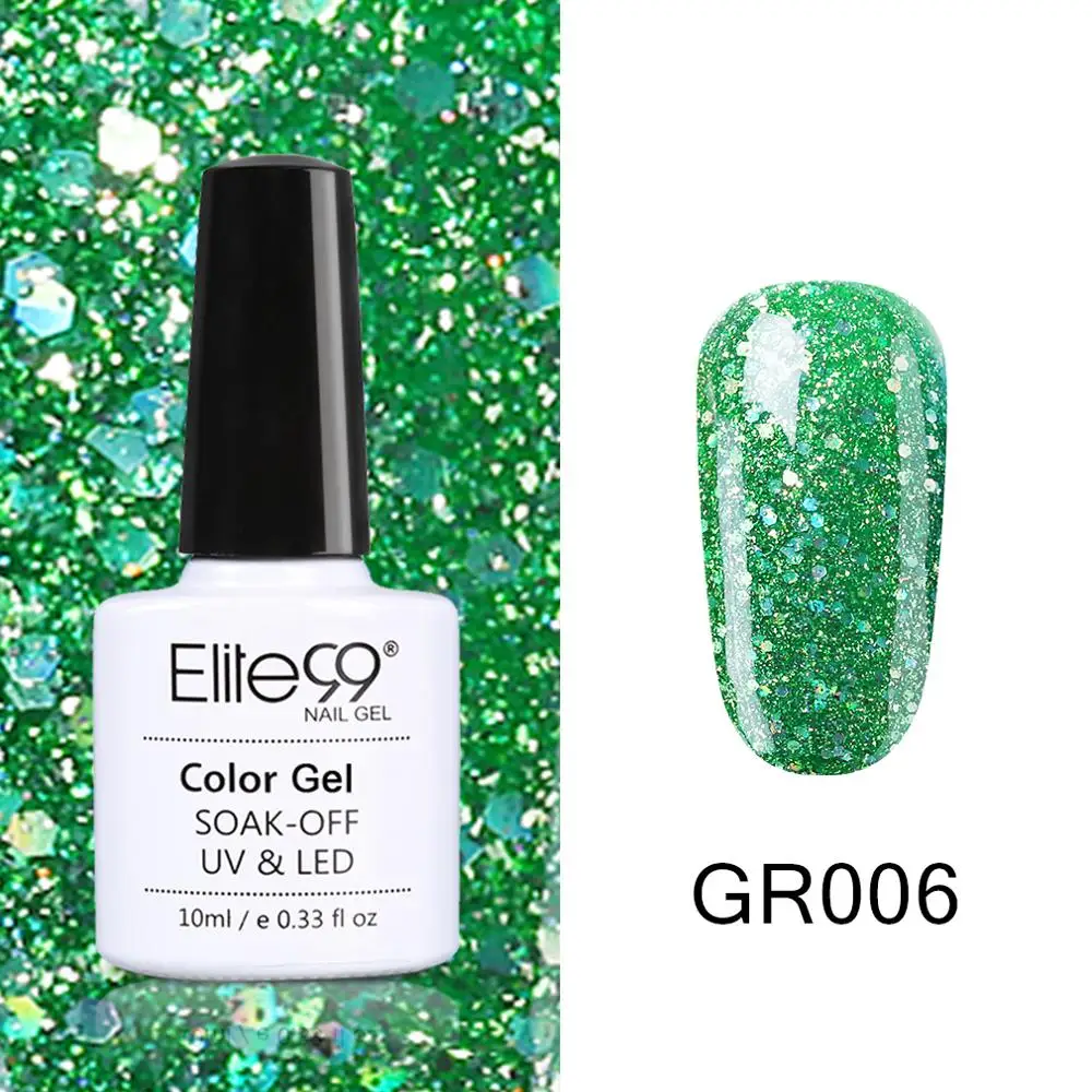 GR006 Elite99 Vernis Полупостоянный 10 мл Светодиодный УФ-гель замачиваемый пурпурный цвет светодиодный лак для ногтей нужна лампа отверждения Гель-лак - Цвет: GR006