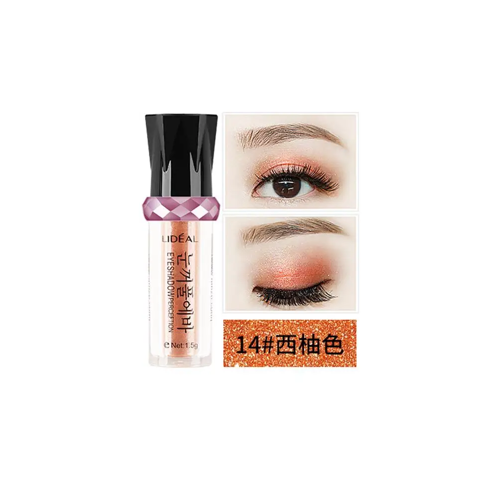 Новинка LIDEAL Rolling beads 14 цветов блестящие тени для век легко наносятся мерцающие тени для век Пигмент Макияж Косметика TSLM1 - Цвет: 14
