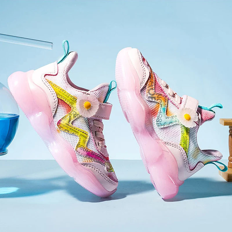 Новинка 2021 года Сезон весна Обувь для девочек с прозрачной подошвой Легкие