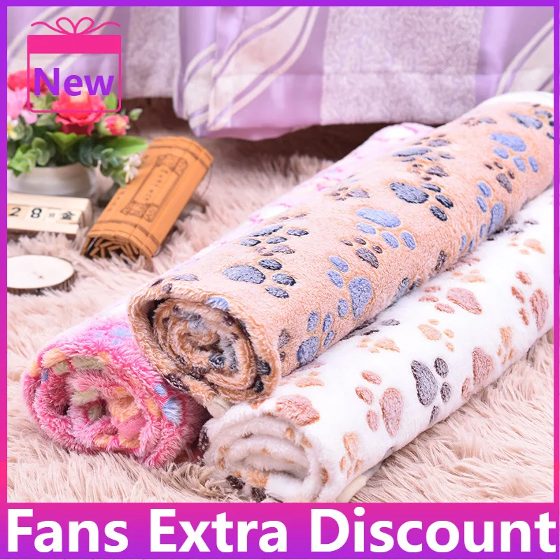 

2021 горячая Распродажа мягкое одеяло для домашних животных, зимний коврик для кошек и собак, теплый спальный матрас с принтом ног, для малень...