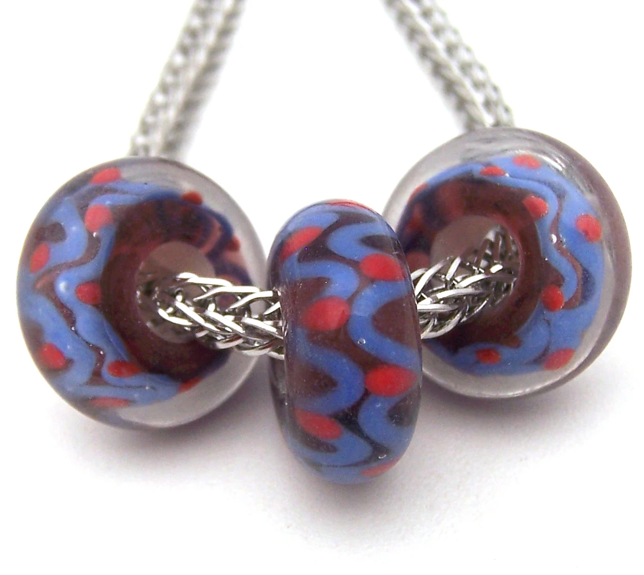 

JGLZ2527 3X 5MM Hole DIY GlassBead Murano Glass beads Fit European Charms Bracelet diy jewelry Lampwork