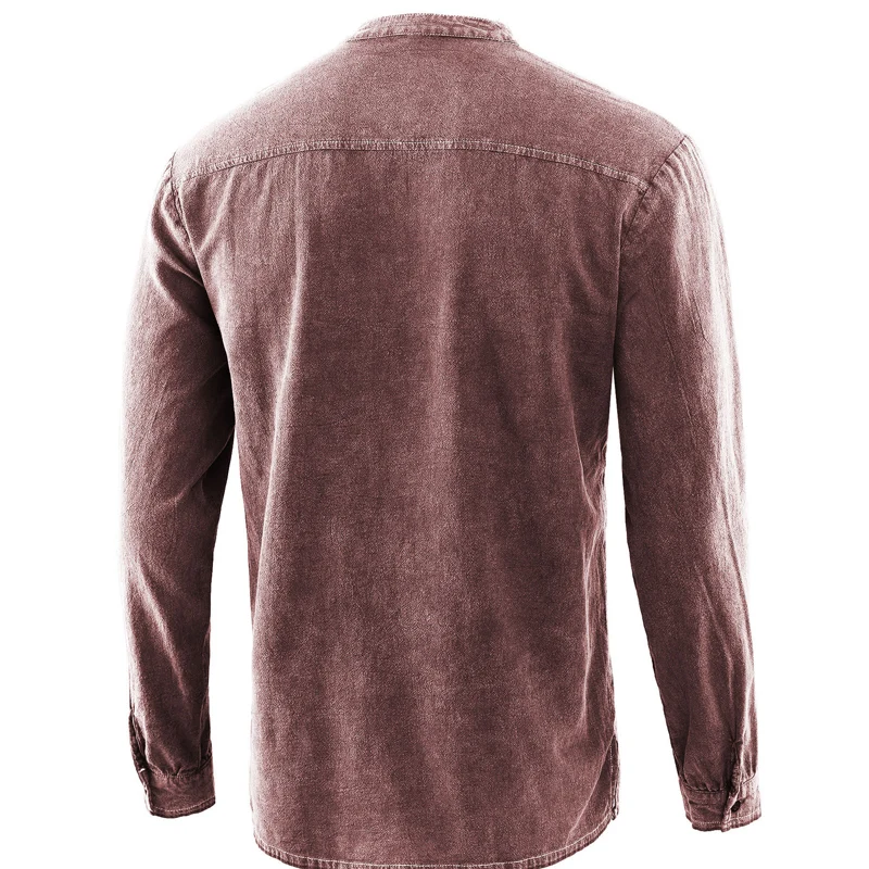 

Medieval Retro Men's Shirt Renaissance Long-Sleeved Tie-Dye Steampunk Performance Stage Suit Tie Stand Collar Cosplay Costumes