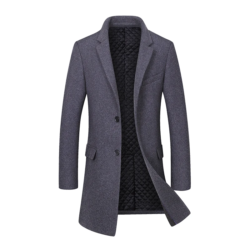 

Nice Winter Men VogueWool Coat Fashion Business Long Thicken Slim Woolen Overcoat Jacket Male Peacoat Brand Clothes