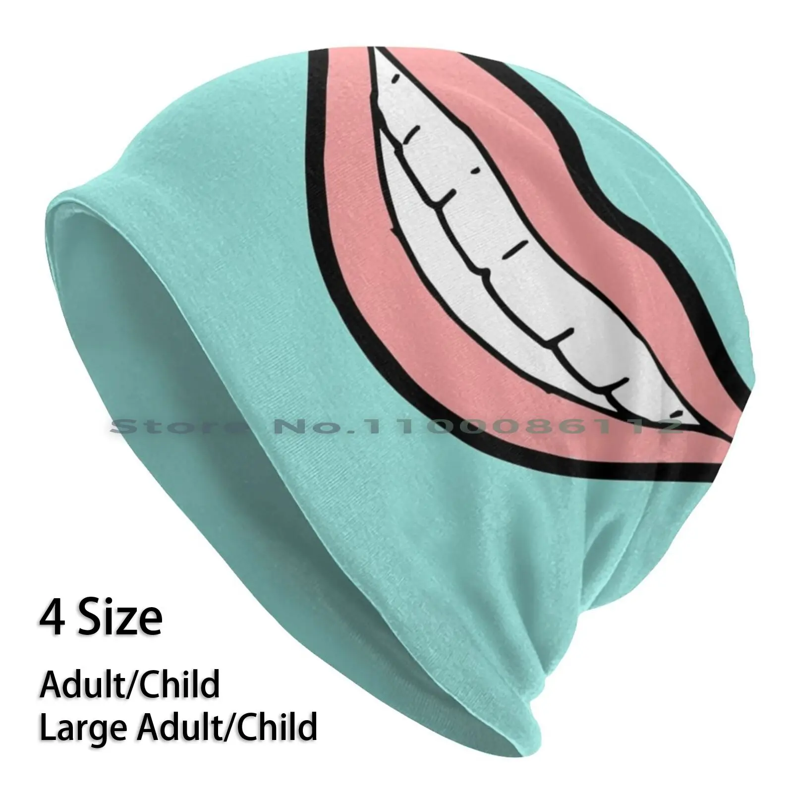 

Вязаная Шапка-бини с изображением улыбающегося рота