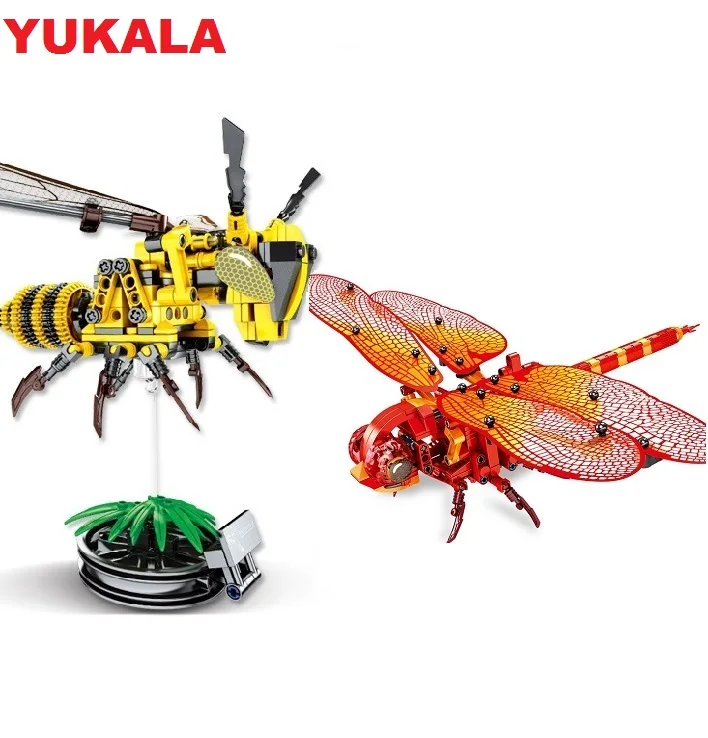Конструктор YUKALA Детский развивающий имитация насекомого пчелы стрекозы