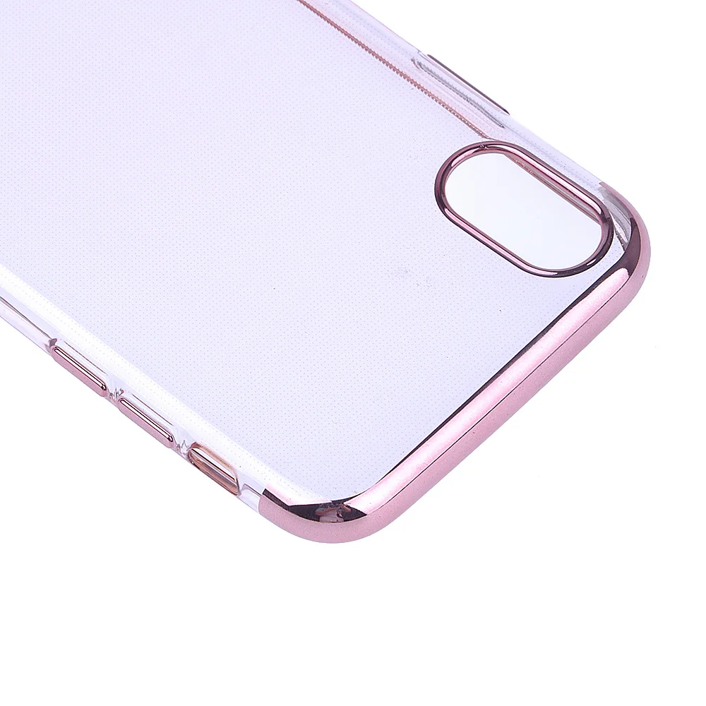 

Soft TPU Shockproof Plating Transparent Phone Shell Case Cover For iPhone X 10