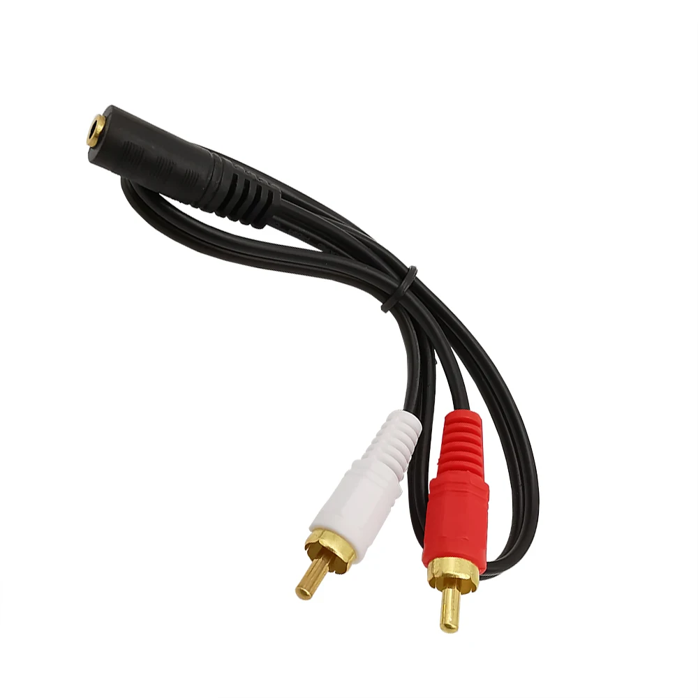 3 шт. 5 мм Женский 2X RCA стерео штекер Jack разъем адаптера кабеля двойной кабель