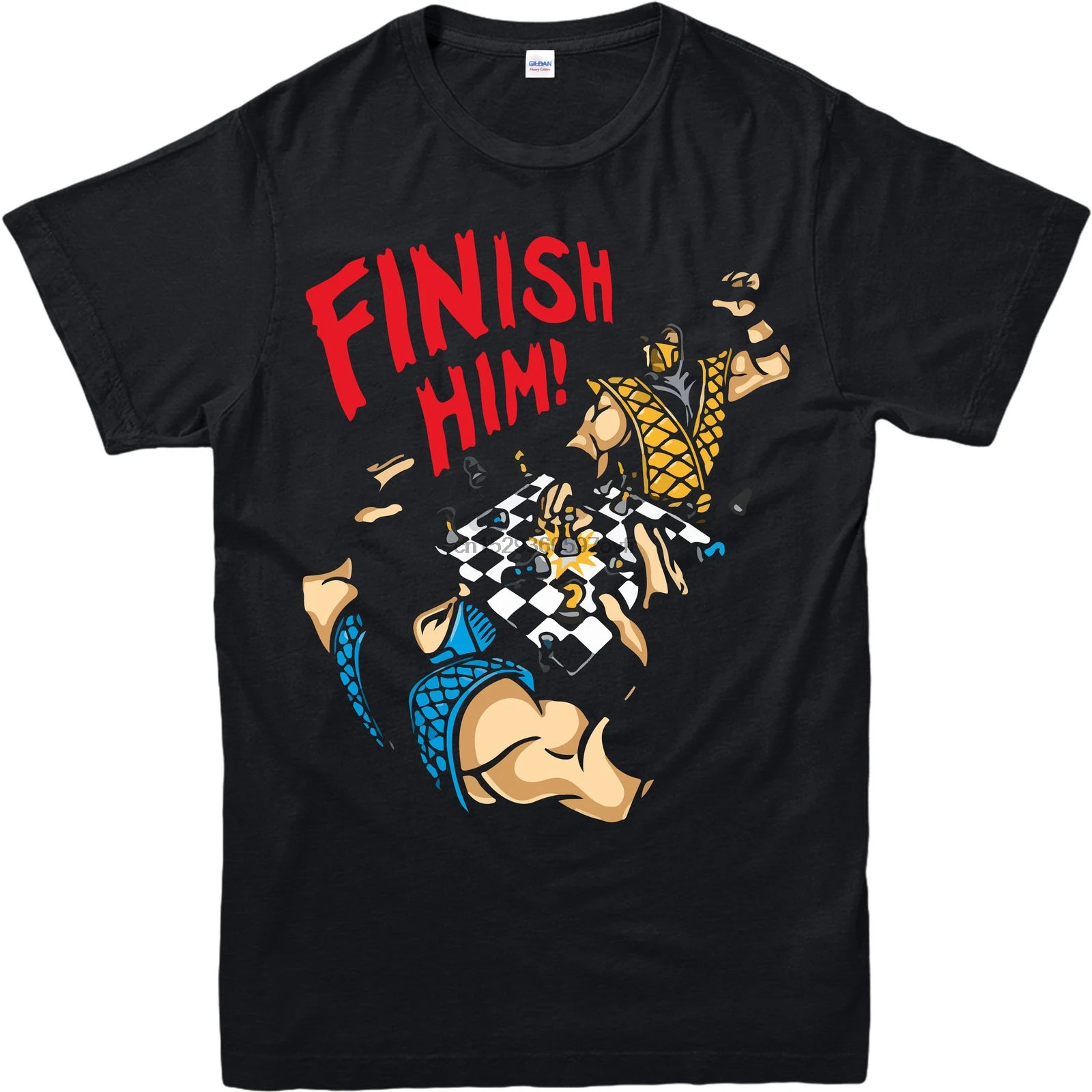 Футболка Mortal Kombat Finish He шахматный Скорпион футболка для взрослых и детей|Мужские