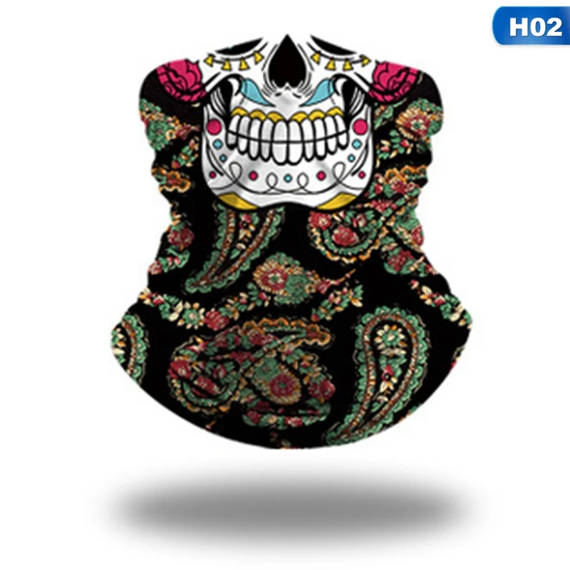 

1Pc Men Girl Breathable Sport Skull Bandana Scary Face Ski Scarf Fishing Hiking Running Neck Gaiter Cover Headband Scarf