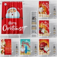 merry christmas snowman santa claus snowflake shower curtains xmas bathroom curtain fabric polyester waterproof bath curtain