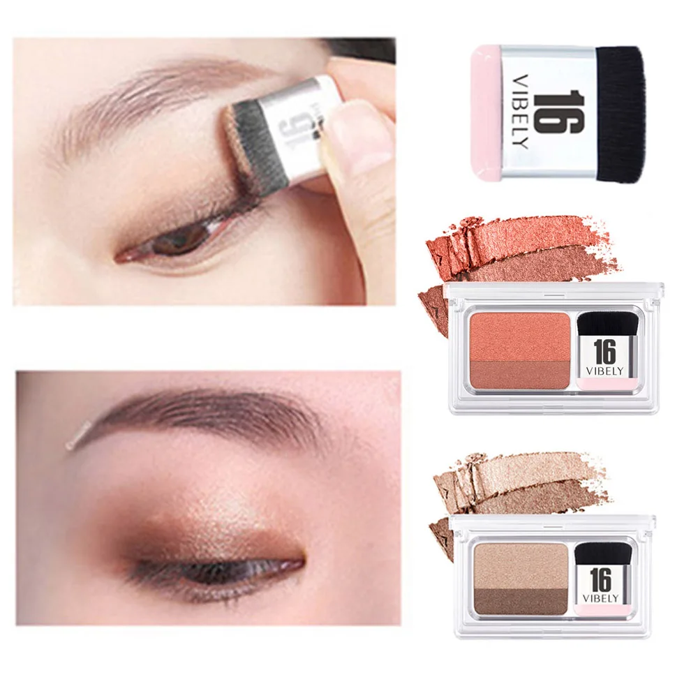 Набор для макияжа глаз "Ленивой личности": палетка теней, жидкая подводка матового двойного цвета, долговременный водостойкий макияж для глаз, мягкий.
