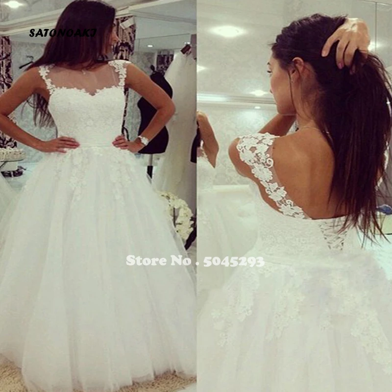 

2020 White Vintage Lace Backless Wedding Dress for Women A-line Bride Gowns Vestido De Novia Robe Mariage Online Shop Undefined