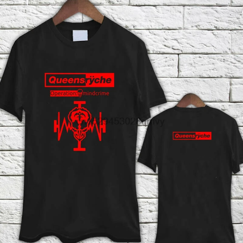 Черная футболка QUEENSRYCHE с логотипом Управление интеллектом рок-группа | Мужская