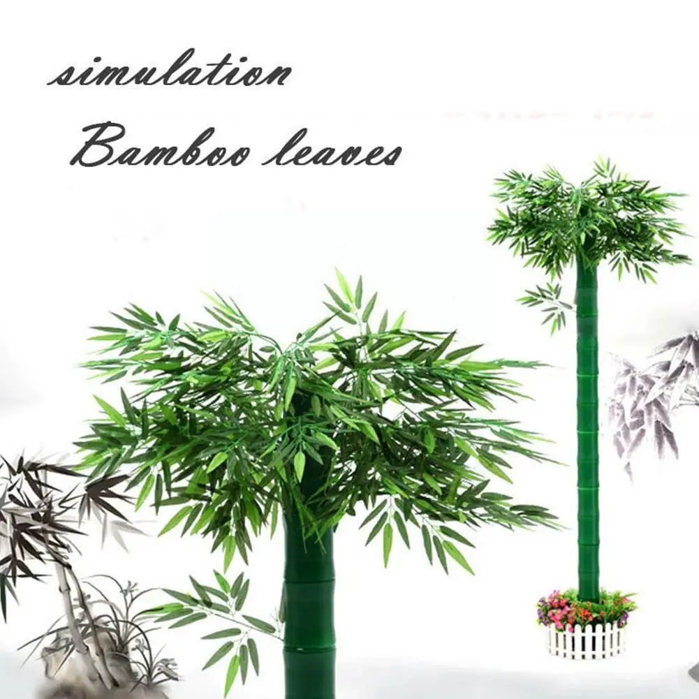 

1 Set Simulation Bamboo Leaves Props Decoration Home Supplies Green Festive Party Fake Plastic Garden Leaves Artificial Pla R5k8