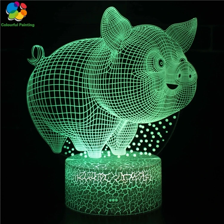 Пульт дистанционного управления животное тигр поросенок Панда 3D свет