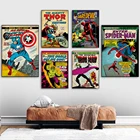 Картина с супергероями из комиксов, на холсте, с принтом Марвел, Мстители, настенный художественный плакат, картины для детской спальни, гостиной, Декор без рамки